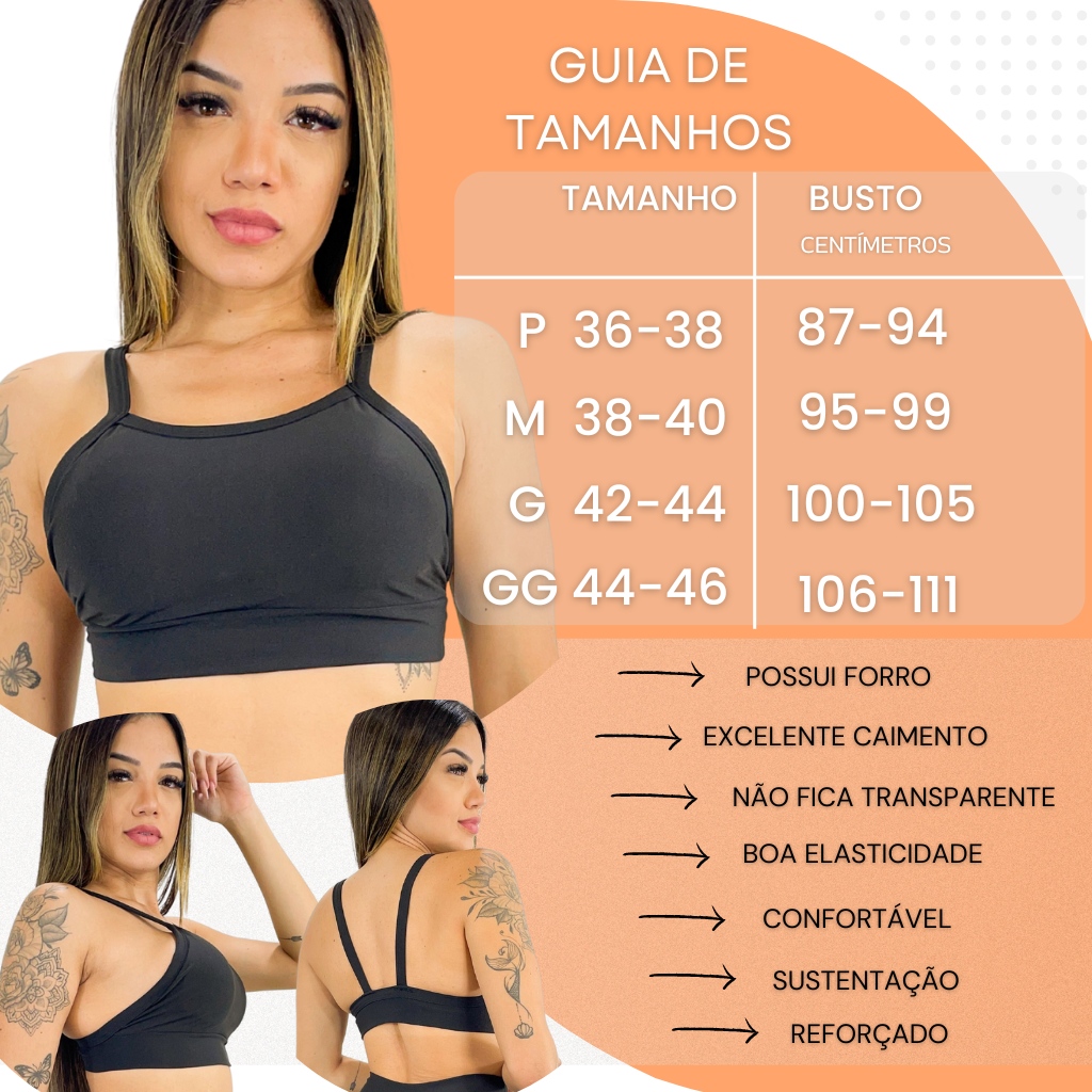 Top Cropped De Academia Fitness Forro Cores Preto QQISSO MODAS