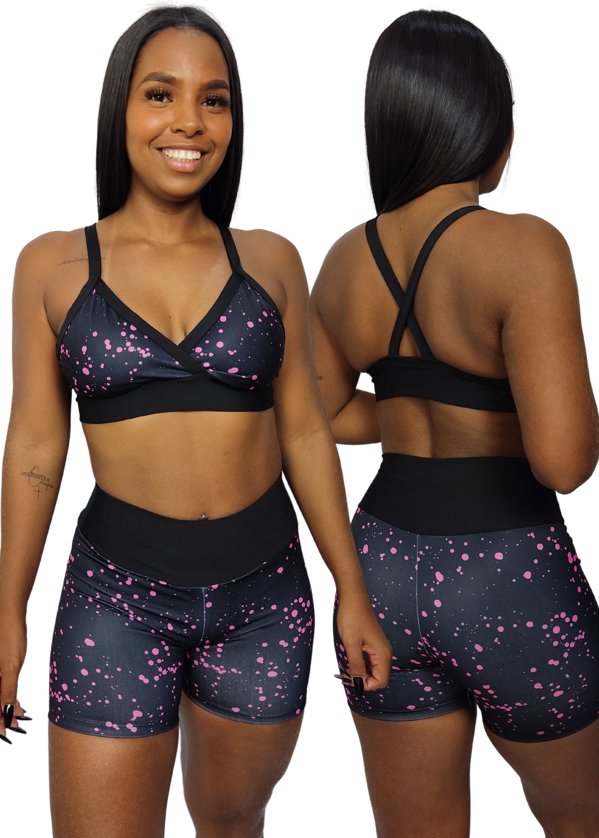 Conjunto Fitness Feminino Top E Short  Academia Treino