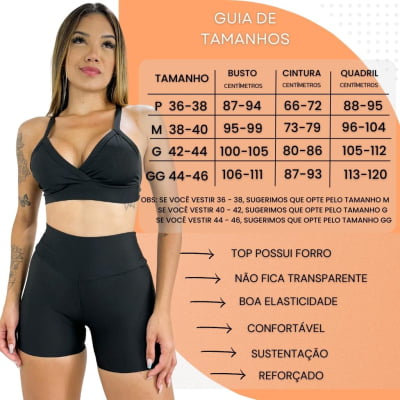 Conjunto de Academia short e top fitness treino corrida