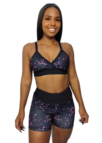 Conjunto Fitness Feminino Top E Short  Academia Treino