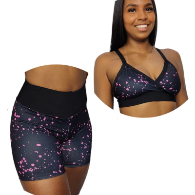 Conjunto Fitness Feminino Top E Short  Academia Treino