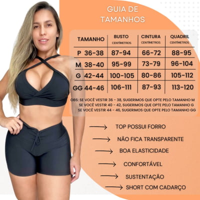 Conjunto Fitness  Roupa Ginastica Academia Com Cadarço