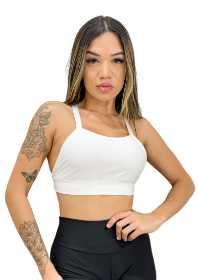 Top Cropped Academia Fitness com forro cores