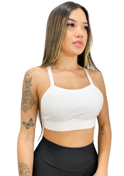 Top Cropped Academia Fitness com forro cores