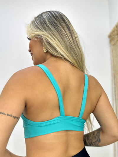 Top Cropped De Academia Fitness com forro cores verde