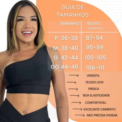 Top Cropped  Feminino Regata Um Ombro Só Suplex  Azul