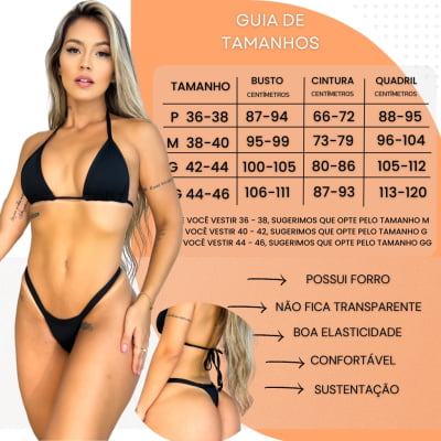 Conjunto de Biquíni de Praia Marquinha Fita Cavado Verão