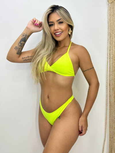 Conjunto de Biquíni Asa Delta Fixo Moda Praia Verão