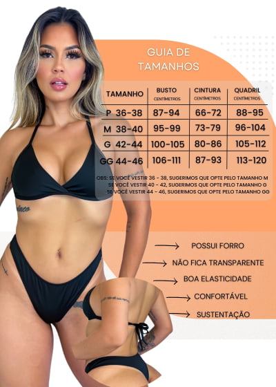 Conjunto de Biquíni Asa Delta Fixo Moda Praia Verão